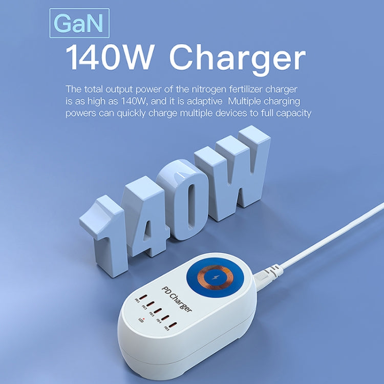 WLX-810C 140W GaN PD Multi-port Charger, Support Wireless Fast Charging(White) by buy2fix