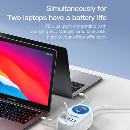 WLX-810C 140W GaN PD Multi-port Charger, Support Wireless Fast Charging(White) by buy2fix