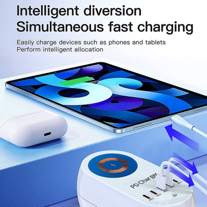 WLX-810C 140W GaN PD Multi-port Charger, Support Wireless Fast Charging(White) by buy2fix