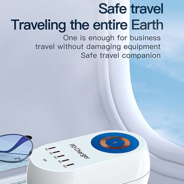 WLX-810C 140W GaN PD Multi-port Charger, Support Wireless Fast Charging(White) by buy2fix