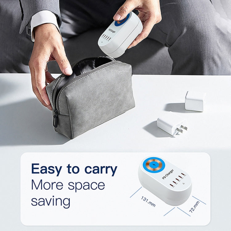 WLX-810C 140W GaN PD Multi-port Charger, Support Wireless Fast Charging(White) by buy2fix