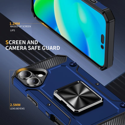 For iPhone 16 Pro Max Shockproof Metal Holder Phone Case(Blue) by buy2fix