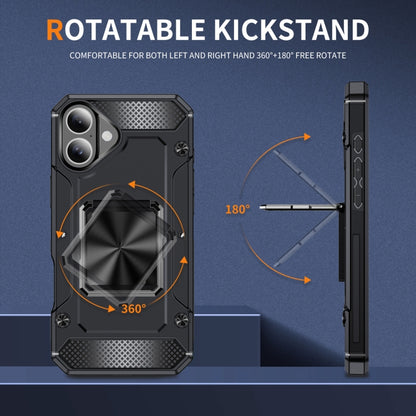 For iPhone 16 Pro Shockproof Metal Holder Phone Case(Black) by buy2fix