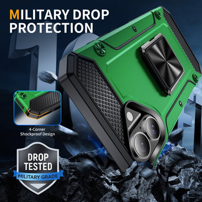 For iPhone 16 Pro Shockproof Metal Holder Phone Case(Green) by buy2fix