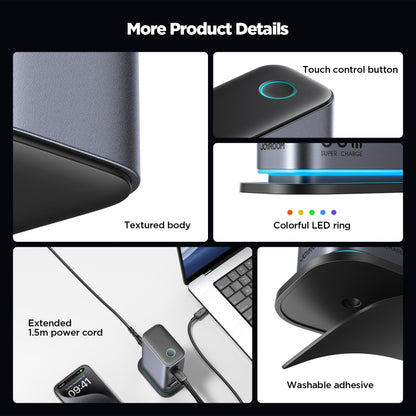 JOYROOM JR-TCM02 6 in 1 65W GaN 4 USB-C & 2 USB-A Multi-port Charger, Power Plug:UK Plug(Dark Gray) by JOYROOM