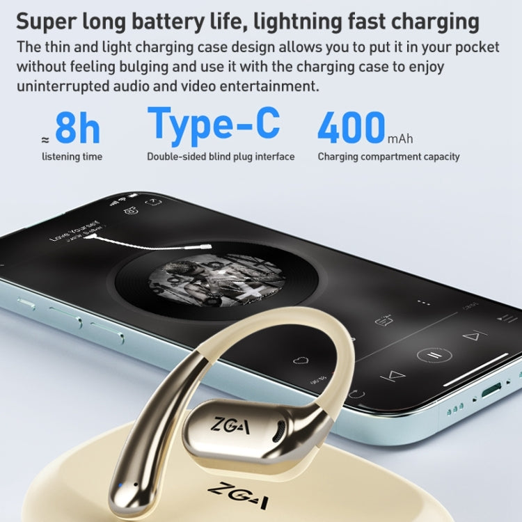 ZGA GS12 Ear-mounted Wireless Bluetooth Earphone(White) by ZGA