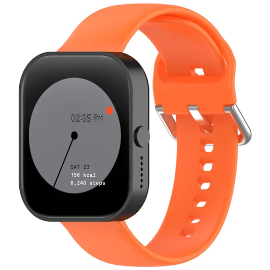 For CMF Watch Pro D395 / Watch Pro 2 22mm Solid Color Silver Buckle Silicone Watch Band, Size:L(Orange) - Watch Bands by buy2fix | Online Shopping UK | buy2fix