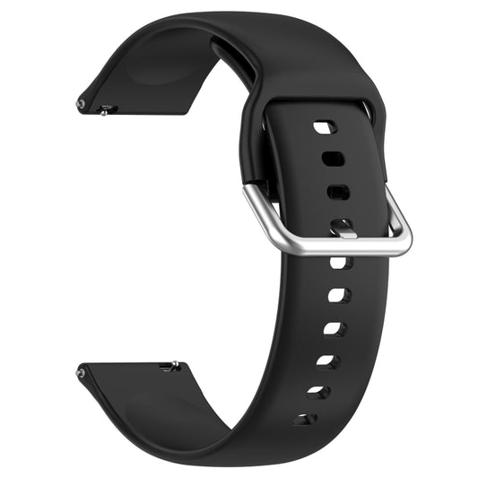 For CMF Watch Pro D395 / Watch Pro 2 22mm Solid Color Silver Buckle Silicone Watch Band, Size:L(Black) - Watch Bands by buy2fix | Online Shopping UK | buy2fix