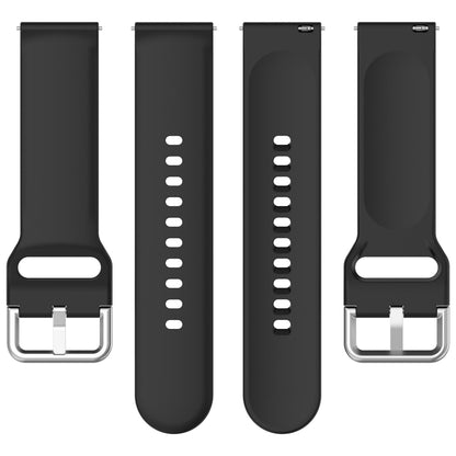 For CMF Watch Pro D395 / Watch Pro 2 22mm Solid Color Silver Buckle Silicone Watch Band, Size:L(Black) by buy2fix