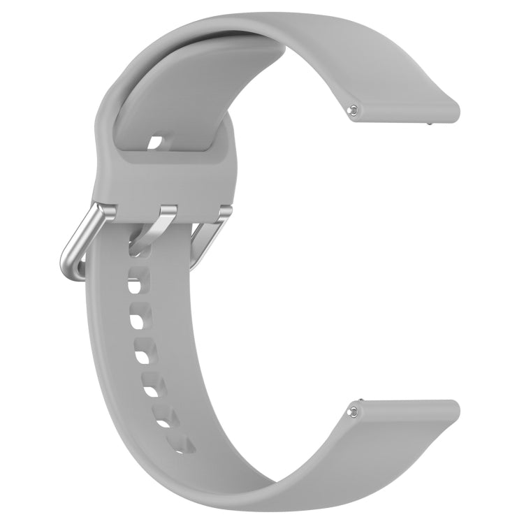For CMF Watch Pro D395 / Watch Pro 2 22mm Solid Color Silver Buckle Silicone Watch Band, Size:L(Grey) - Watch Bands by buy2fix | Online Shopping UK | buy2fix