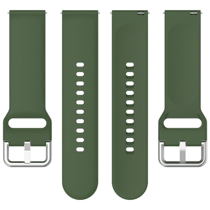 For CMF Watch Pro D395 / Watch Pro 2 22mm Solid Color Silver Buckle Silicone Watch Band, Size:L(Army Green) - Watch Bands by buy2fix | Online Shopping UK | buy2fix