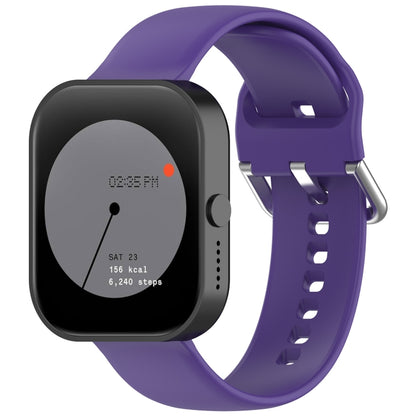 For CMF Watch Pro D395 / Watch Pro 2 22mm Solid Color Silver Buckle Silicone Watch Band, Size:L(Purple) - Watch Bands by buy2fix | Online Shopping UK | buy2fix