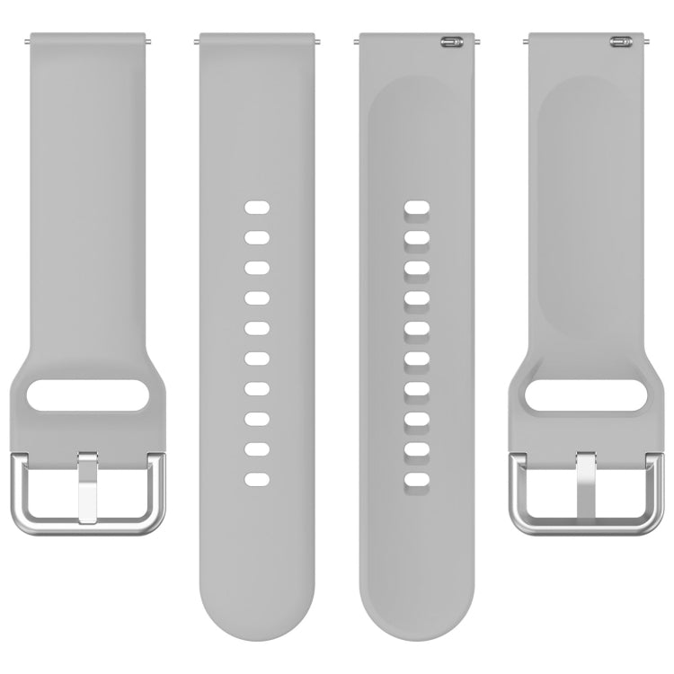 For CMF Watch Pro D395 / Watch Pro 2 22mm Solid Color Silver Buckle Silicone Watch Band, Size:S(Grey) - Watch Bands by buy2fix | Online Shopping UK | buy2fix