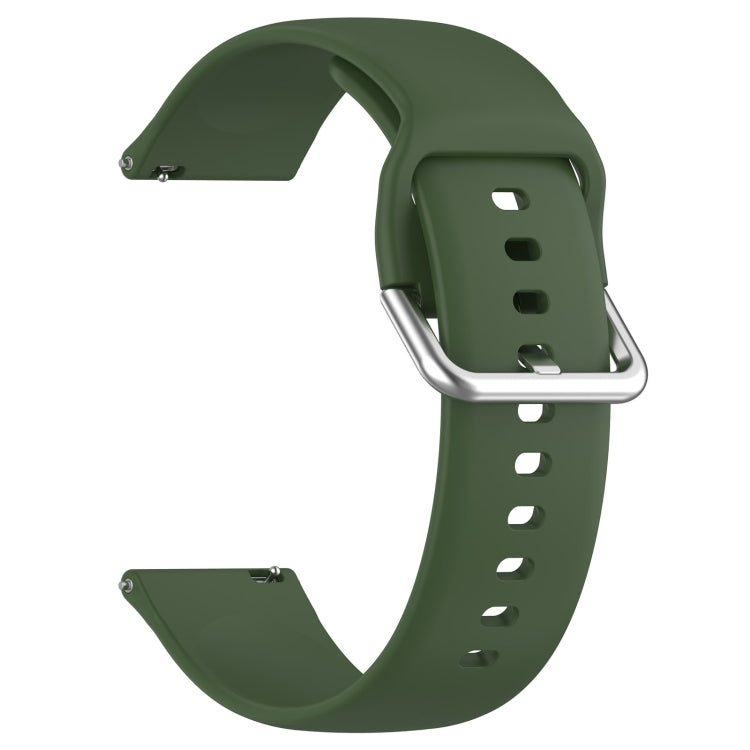 For CMF Watch Pro D395 / Watch Pro 2 22mm Solid Color Silver Buckle Silicone Watch Band, Size:S(Army Green) - Watch Bands by buy2fix | Online Shopping UK | buy2fix