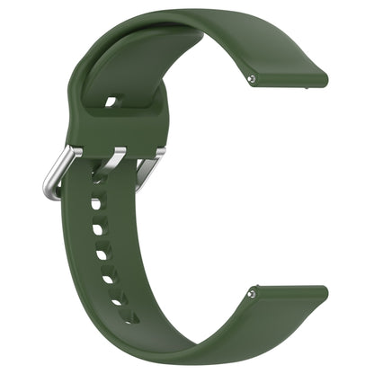 For CMF Watch Pro D395 / Watch Pro 2 22mm Solid Color Silver Buckle Silicone Watch Band, Size:S(Army Green) - Watch Bands by buy2fix | Online Shopping UK | buy2fix