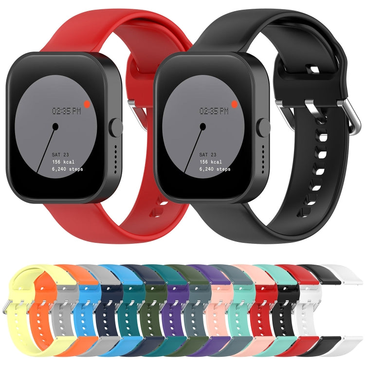 For CMF Watch Pro D395 / Watch Pro 2 22mm Solid Color Silver Buckle Silicone Watch Band, Size:L(Black) by buy2fix