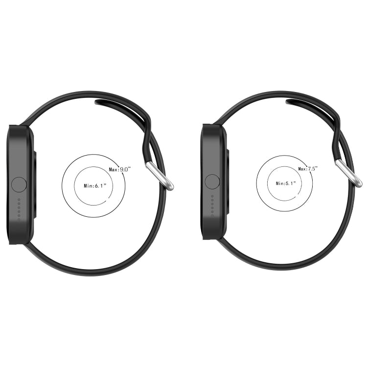 For CMF Watch Pro D395 / Watch Pro 2 22mm Solid Color Silver Buckle Silicone Watch Band, Size:L(Black) by buy2fix