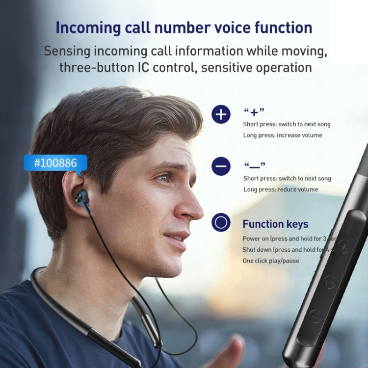 ZGA SP02 Neck-mounted Sports Bluetooth Earphone(Black) by ZGA