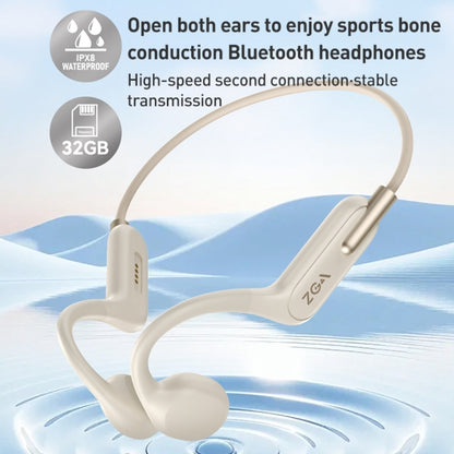 ZGA SP06 Waterproof Bone Conduction Bluetooth Sports Earphone(White) by ZGA
