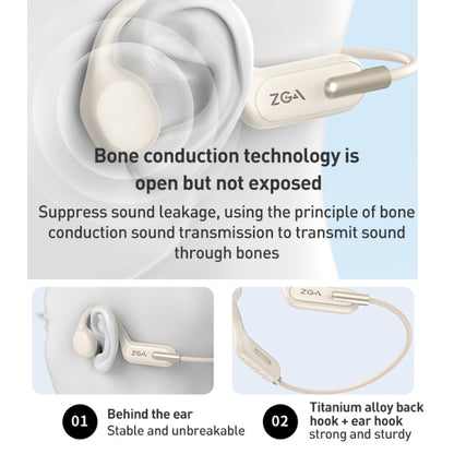 ZGA SP06 Waterproof Bone Conduction Bluetooth Sports Earphone(White) by ZGA