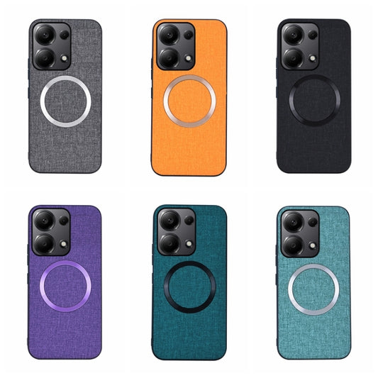 For Xiaomi Redmi Note 13 Pro 4G CD Magsafe Magnetic Cloth Texture Phone Case(Black) - Xiaomi Cases by buy2fix | Online Shopping UK | buy2fix