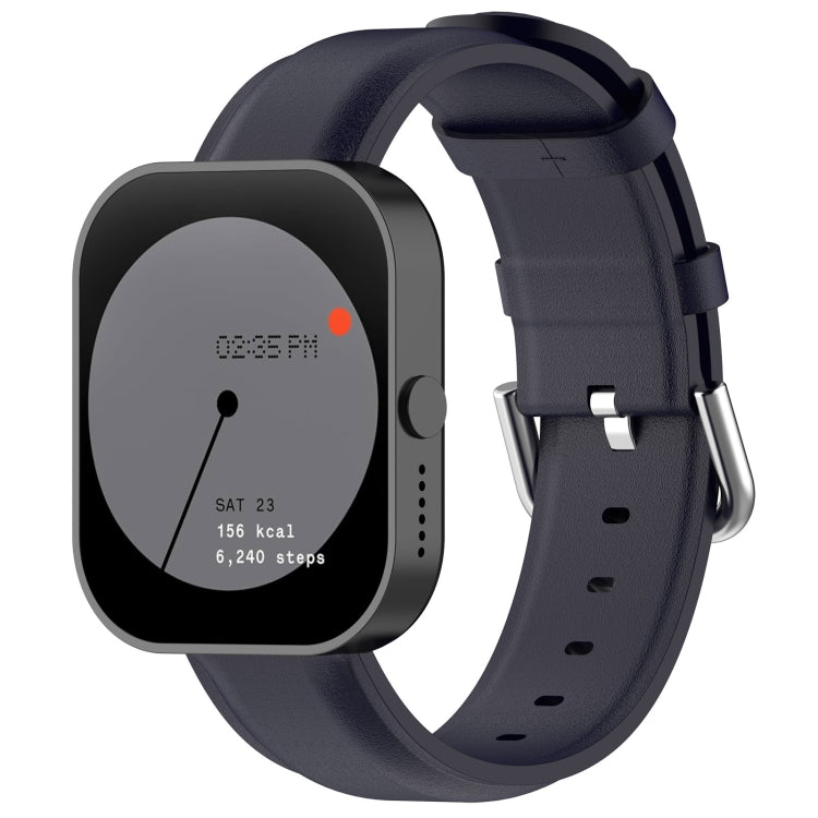 For CMF Watch Pro D395 / Watch Pro 2 22mm Round Tail Genuine Leather Watch Band(Navy Blue) - Watch Bands by buy2fix | Online Shopping UK | buy2fix