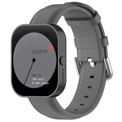 For CMF Watch Pro D395 / Watch Pro 2 22mm Round Tail Genuine Leather Watch Band(Grey) by buy2fix