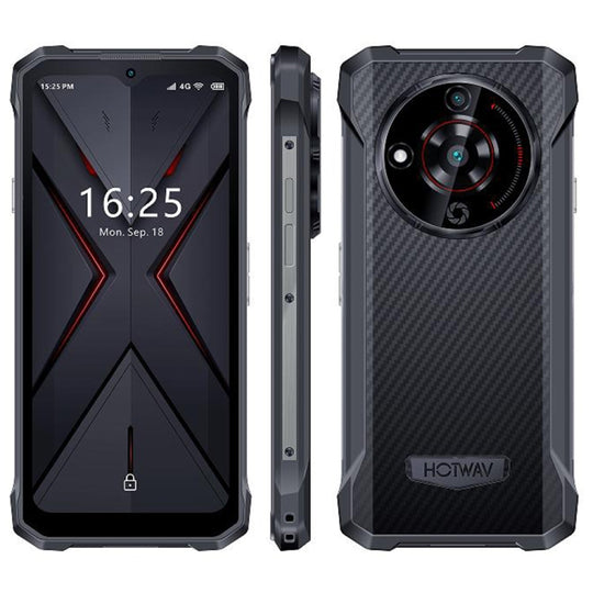 HOTWAV T7 Rugged Phone, 4GB+128GB, 6280mAh, 6.52 inch Android 13 MT8788 Octa Core, Network: 4G, OTG(All Black)