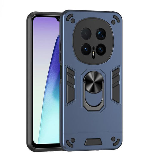 For Honor Magic8 Pro Shockproof Metal Ring Holder Phone Case(Blue)
