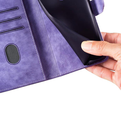 For iPhone Air Pen Heart Cat Embossed Leather Phone Case(Purple) - iPhone Air Cases by buy2fix | Online Shopping UK | buy2fix