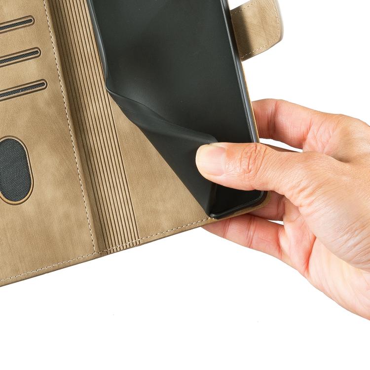 For iPhone Air Pen Heart Cat Embossed Leather Phone Case(Apricot) - iPhone Air Cases by buy2fix | Online Shopping UK | buy2fix