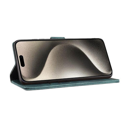 For iPhone Air Pen Heart Cat Embossed Leather Phone Case(Green) - iPhone Air Cases by buy2fix | Online Shopping UK | buy2fix