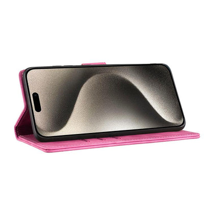 For iPhone Air Pen Heart Cat Embossed Leather Phone Case(Pink) - iPhone Air Cases by buy2fix | Online Shopping UK | buy2fix