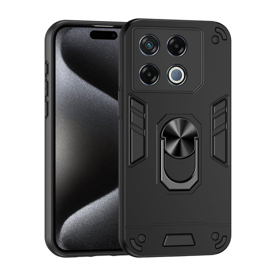 For Infinix GT 20 Pro Shockproof Metal Ring Holder Phone Case(Black)
