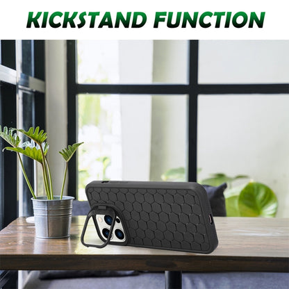 For iPhone 16 Pro Max Honeycomb Radiating Lens Holder TPU Phone Case(Black) by buy2fix