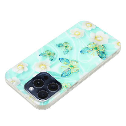 For iPhone 16 Pro Max Colorful Painting Pattern TPU Phone Case(Butterflies) by buy2fix