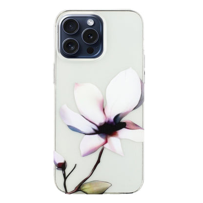 For iPhone 16 Pro Max Colorful Painting Pattern TPU Phone Case(White Flowers) by buy2fix