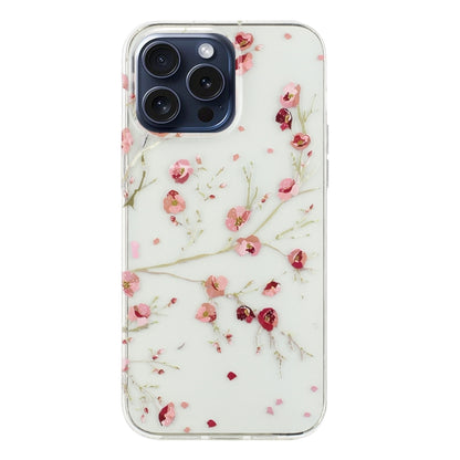 For iPhone 16 Pro Max Colorful Painting Pattern TPU Phone Case(Red Flowers) by buy2fix