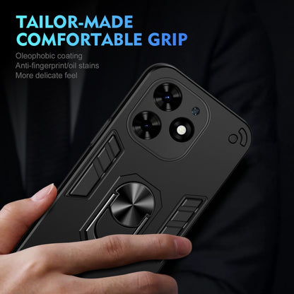 For Tecno Spark Go 2024 Shockproof Metal Ring Holder Phone Case(Black) by buy2fix