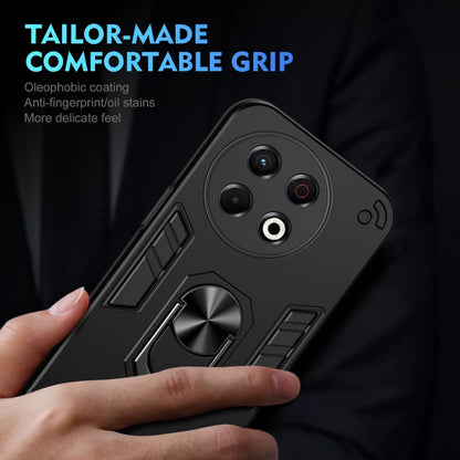 For Tecno Spark 30 Pro Shockproof Metal Ring Holder Phone Case(Black) by buy2fix