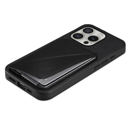 For iPhone 16 Pro Max D04 Calf Texture Dual Card Slot Holder Phone Case(Black) by buy2fix