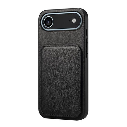 For iPhone Air D04 Calf Texture Dual Card Slot Holder Phone Case(Black) - iPhone Air Cases by buy2fix | Online Shopping UK | buy2fix