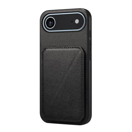 For iPhone Air D04 Calf Texture Dual Card Slot Holder Phone Case(Black) - iPhone Air Cases by buy2fix | Online Shopping UK | buy2fix