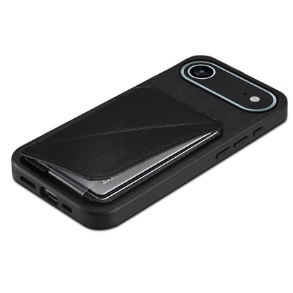 For iPhone Air D04 Calf Texture Dual Card Slot Holder Phone Case(Black) - iPhone Air Cases by buy2fix | Online Shopping UK | buy2fix
