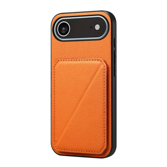 For iPhone Air D04 Calf Texture Dual Card Slot Holder Phone Case(Orange) - iPhone Air Cases by buy2fix | Online Shopping UK | buy2fix
