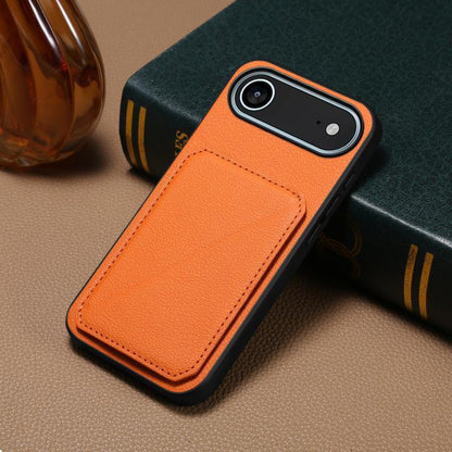 For iPhone Air D04 Calf Texture Dual Card Slot Holder Phone Case(Orange) - iPhone Air Cases by buy2fix | Online Shopping UK | buy2fix