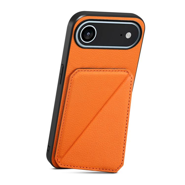 For iPhone Air D04 Calf Texture Dual Card Slot Holder Phone Case(Orange) - iPhone Air Cases by buy2fix | Online Shopping UK | buy2fix