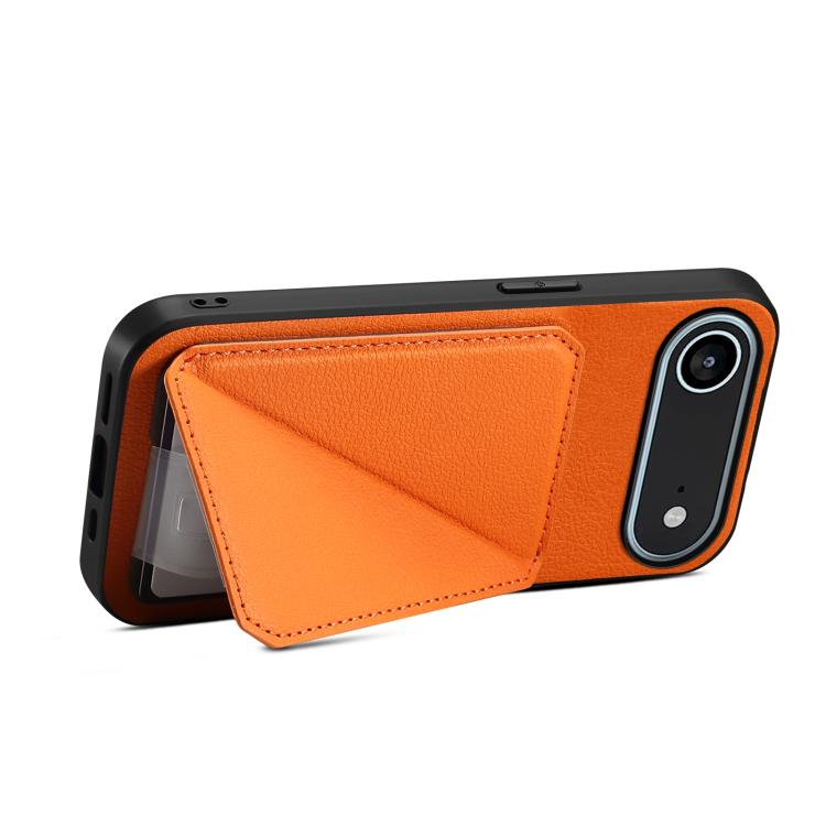 For iPhone Air D04 Calf Texture Dual Card Slot Holder Phone Case(Orange) - iPhone Air Cases by buy2fix | Online Shopping UK | buy2fix