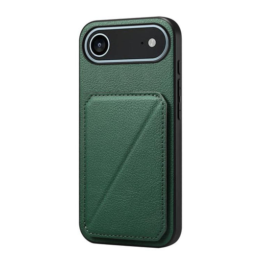 For iPhone Air D04 Calf Texture Dual Card Slot Holder Phone Case(Green) - iPhone Air Cases by buy2fix | Online Shopping UK | buy2fix
