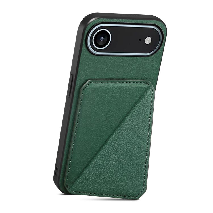 For iPhone Air D04 Calf Texture Dual Card Slot Holder Phone Case(Green) - iPhone Air Cases by buy2fix | Online Shopping UK | buy2fix
